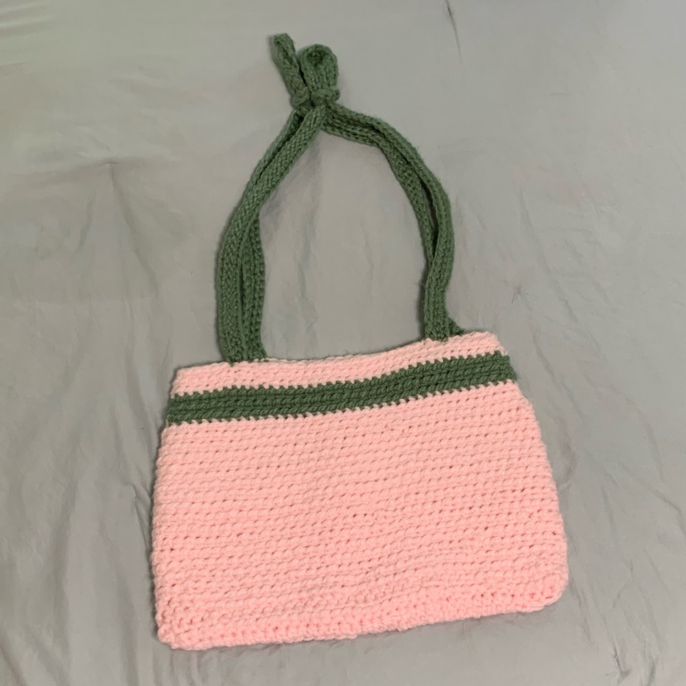 Crochet pink and green BAG!